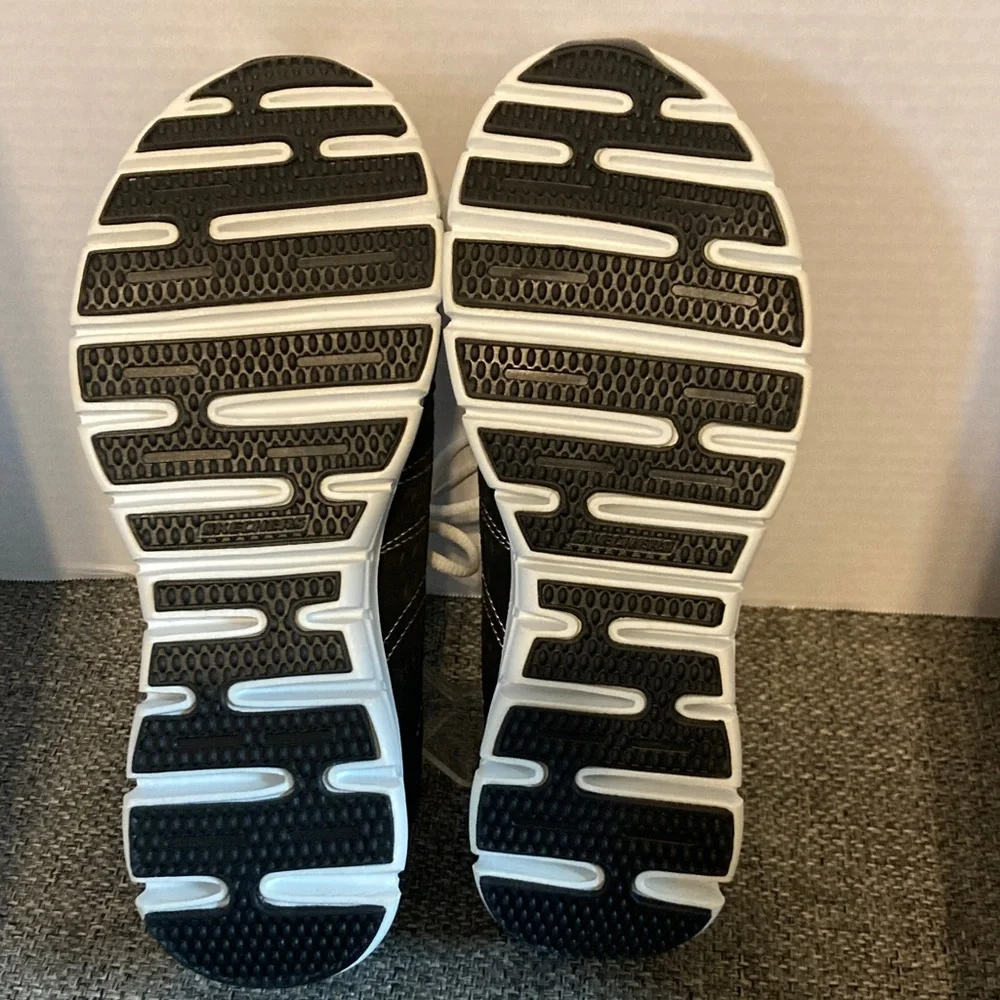 Skechers Black and White Lace-Up Athletic Sneakers - Picture 2 of 6